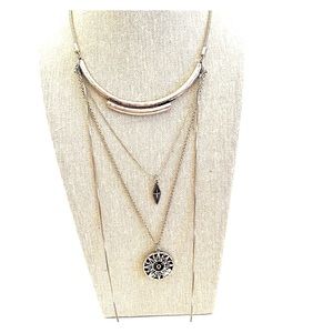 FREE PEOPLE Silver Multi-Layer Necklace